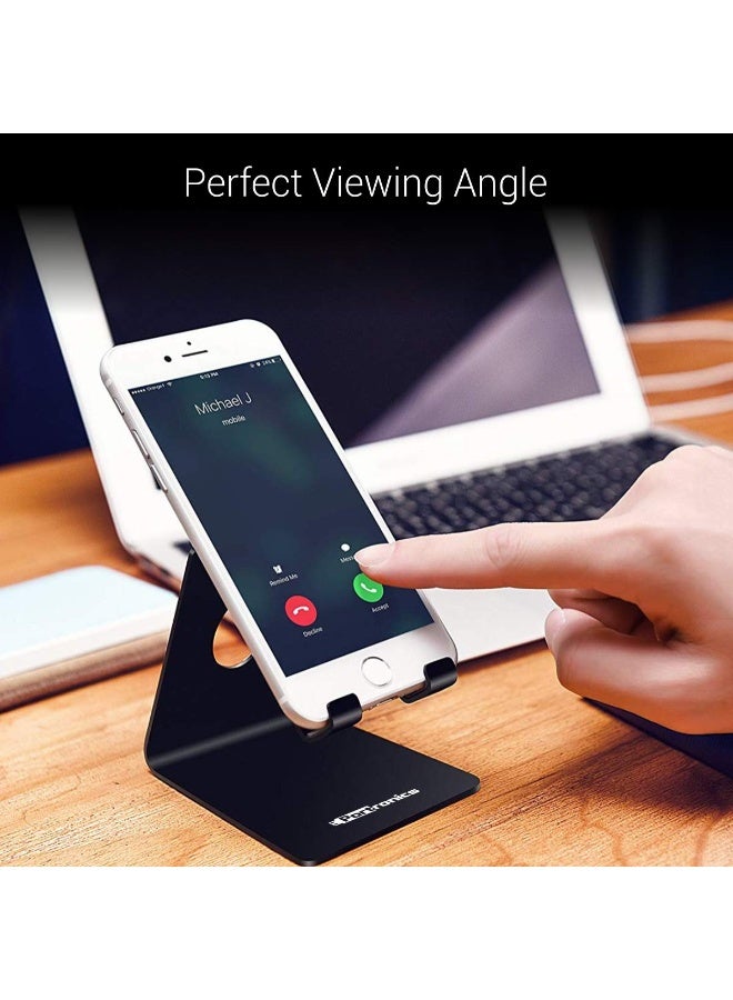 بورترونيكس Portronics MODESK Universal Mobile Holder Stand with Metal Body, Anti Skid Design, Light Weight for All Smartphones, Tablets, Kindle, iPad(Black) - Image 3